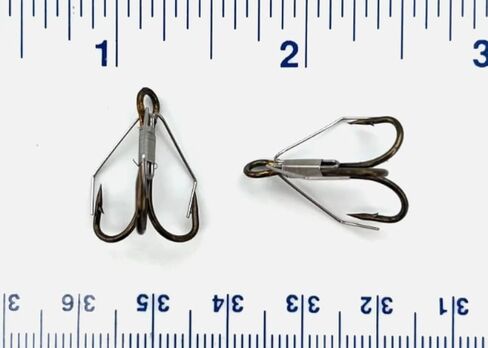 25 Gerry's Tackle 3551W 2X Strength Bronze Weedless Treble Hooks Size 6 in Kuwait