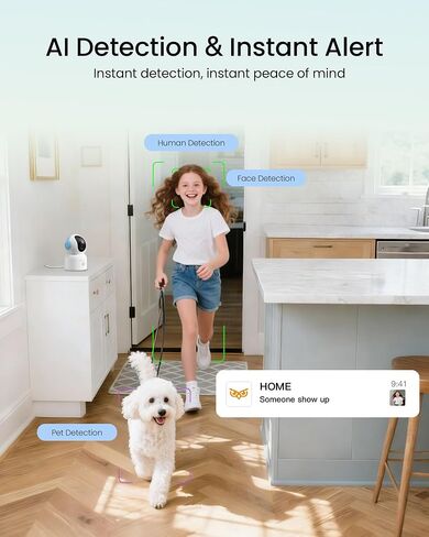4K Indoor 360° PT Security Camera, Dual-Band WiFi with 64GB Memory Card in Kuwait
