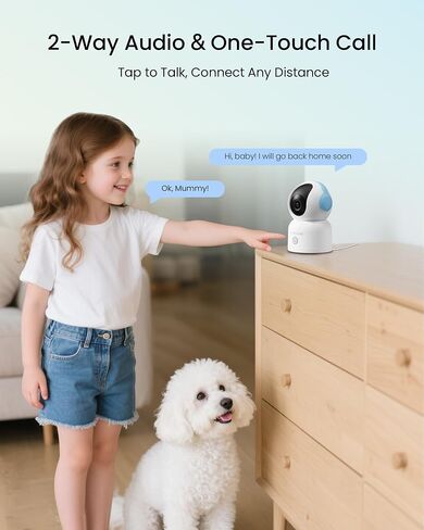 4K Indoor 360° PT Security Camera, Dual-Band WiFi with 64GB Memory Card in Kuwait