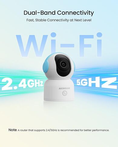 4K Indoor 360° PT Security Camera, Dual-Band WiFi with 64GB Memory Card in Kuwait
