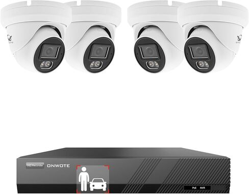 ONWOTE 8 Channel Security Camera System 6MP NVR, 4X 5MP 122° PoE IP Cameras in Saudi Arabia