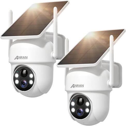 ANRAN Solar Security Cameras Wireless Outdoor,2K for Home Security,2 Pcs in Saudi Arabia