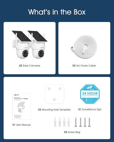 ANRAN Solar Security Cameras Wireless Outdoor,2K for Home Security,2 Pcs in Saudi Arabia