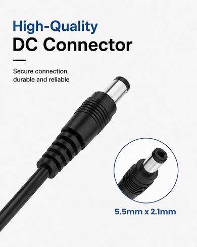 COMFIER 12V 2A Power Adapter Replacement for Massager, UL Listed AC DC Power Supply Charger Cord with 5.9FT Extra Long Cable, Compatible with Comfier Back Foot Massager, Massage Cushion & Mat in Saudi Arabia