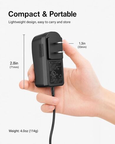 COMFIER 12V 2A Power Adapter Replacement for Massager, UL Listed AC DC Power Supply Charger Cord with 5.9FT Extra Long Cable, Compatible with Comfier Back Foot Massager, Massage Cushion & Mat in Saudi Arabia