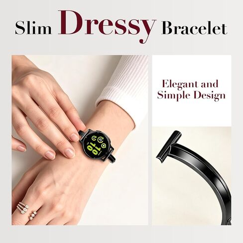 HSWAI Thin Metal Strap Compatible with Garmin Vivoactive 6 Watch Bands/Vivoactive 5/3/3 Music, 20mm Slim Dressy Stainless Steel Bracelet for Approach S50 S44 S42 S40/Venu Sq 2/Forerunner 165/55 in Kuwait