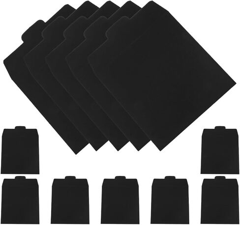 TEHAUX 12pcs Paper CD DVD Sleeves Storage Holder Envelopes Large Capacity Black Paper Disc Mailer Sleeves for CD DVD Protection and Organization, for Home and Office Use in Kuwait