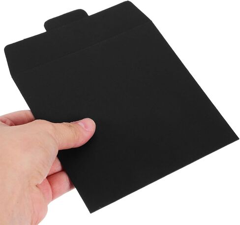 TEHAUX 12pcs Paper CD DVD Sleeves Storage Holder Envelopes Large Capacity Black Paper Disc Mailer Sleeves for CD DVD Protection and Organization, for Home and Office Use in Kuwait