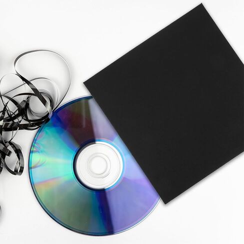 TEHAUX 12pcs Paper CD DVD Sleeves Storage Holder Envelopes Large Capacity Black Paper Disc Mailer Sleeves for CD DVD Protection and Organization, for Home and Office Use in Kuwait