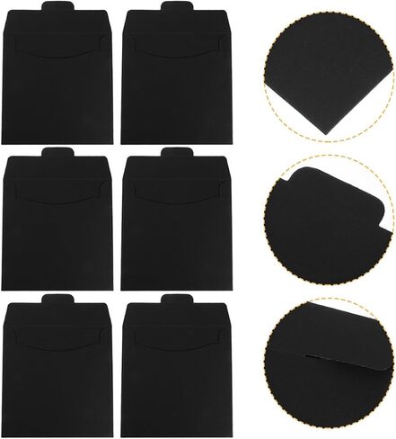 TEHAUX 12pcs Paper CD DVD Sleeves Storage Holder Envelopes Large Capacity Black Paper Disc Mailer Sleeves for CD DVD Protection and Organization, for Home and Office Use in Kuwait