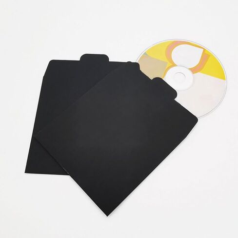 PartyKindom 100pcs Black Paper CD Dvd Sleeves Lightweight Tear-resistant CD Packaging Sleeves with Minimalist Elegant Design for Media Storage and Protection in Kuwait