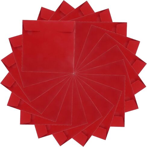 Holibanna 20pcs Kraft Paper CD Sleeves for Dvd and CD Storage, Protective Kraft Paper Envelopes with Easy Open and Close Flap, Red Chic Look Bags for Daily Life and Media Organization in Kuwait