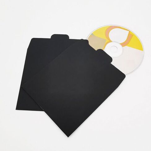 100pcs Black Paper CD Sleeves Lightweight and Portable Kraft Envelopes for CD Dvd Storage Holder Covers with Minimalist and Elegant Style in Kuwait