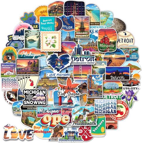 100PCS Michigan Stickers, Waterproof Vinyl Decals in Kuwait
