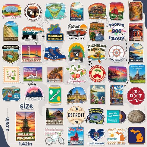 100PCS Michigan Stickers, Waterproof Vinyl Decals in Kuwait