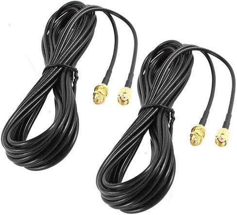 CORONIR 1m 3ft Cable RP-SMA Coaxial Extension Cable Male to Female Connector for Wireless LAN Router Bridge & Cellular Antenna Extension-2pack in Kuwait