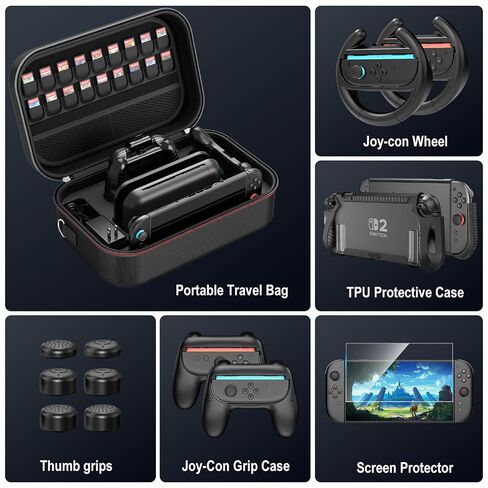HEYSTOP Accessories Bundle for Nintendo Switch 2, Dockable Protective Case in Kuwait