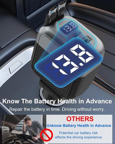 170W Dual USB C Retractable Car Charger, 4-in-1 Fast Charging Car Adapter in Kuwait