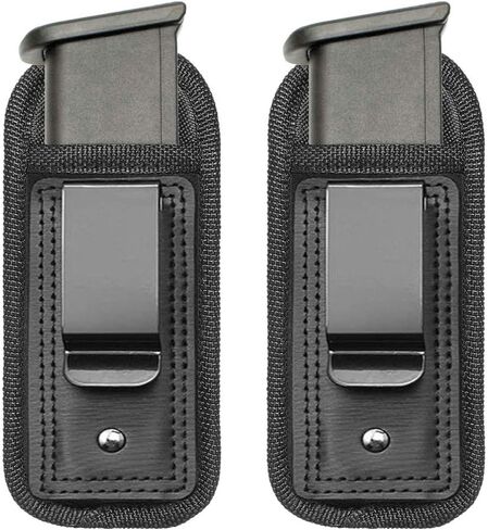 TACwolf 2 Pack IWB Inside Waistband Pistol Handgun Magazine Holster Pouch for Concealed Carry Universal Single Double Stack Mags for Glock17 26 19 Sig Sauer S&W Springfield XD Ruger 9mm/.45 in Kuwait