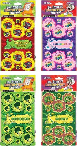 Dr. Stinky's Silly Scratch N Sniff Stickers, 4-Pack, Novelty Scents in Saudi Arabia