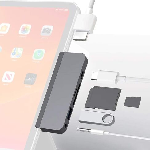 HyperDrive HD319B-GRAY Docking Station - for Tablet - 60 W - USB Type C - 3 x USB Ports - Type-C - HDMI - Audio Line in - Audio Line Out - Wired in Kuwait