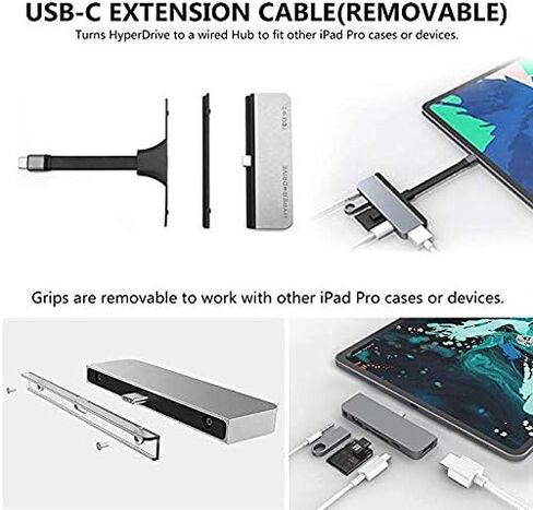 HyperDrive HD319B-GRAY Docking Station - for Tablet - 60 W - USB Type C - 3 x USB Ports - Type-C - HDMI - Audio Line in - Audio Line Out - Wired in Kuwait
