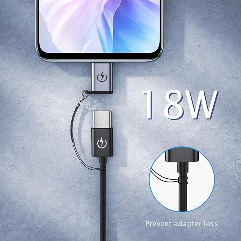 USB C to Micro USB adapter, Micro USB male to USB C female adapter supports 18W fast charging for mobile phone fast charging and data transfer (4 pieces), cannot be used for headphone audio playback in Saudi Arabia