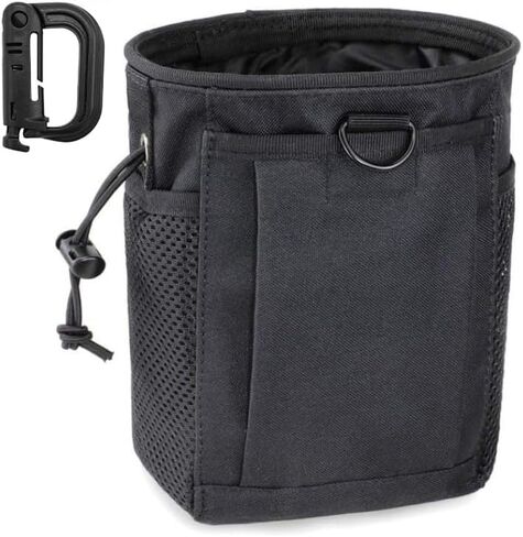 Tactical Molle Dump Pouch, Magazine Recovery Pouch Drastring Ammo Bag Belt Utility Fanny Adjustable Military Holster Bag Outdoor for Airsoft Paintball Hunting Gear with D-Ring Grimlock in Kuwait