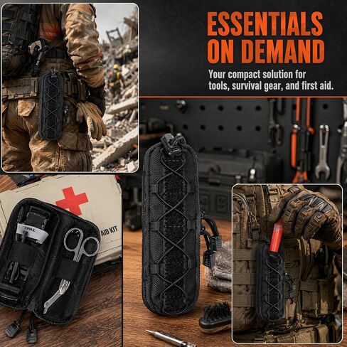 Small Molle Pouch Tactical Mini Knife Sheath Flashlight Holder Pen Pencil Tool Pouches for Belt Carrying Case Suppressor Accessory Bag Attachment Gear for Outdoor Use in Saudi Arabia