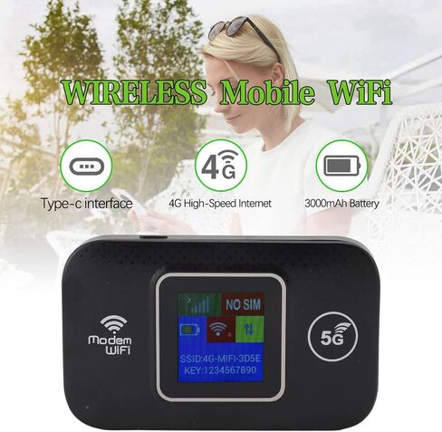 Dioche Portable WiFi Router 4G LTE Portable WiFi Wireless Router - 300Mbps HighSpeed Sharing for Up to 10 Devices, USB Powered Mobile for Europe in Kuwait