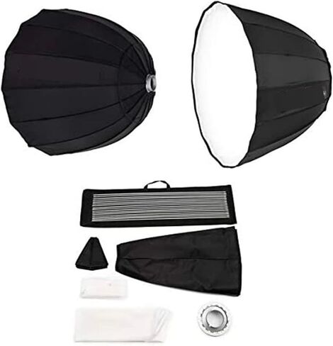 P120 120cm (47.2") Deep Parabolic Softbox, Professional Hexadecagon Studio Light Diffuser with Bowens Mount Speedring, Inner & Outer Diffusers & Carrying Bag for Studio Strobe Flash in Kuwait