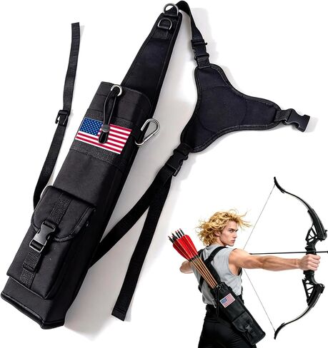 Quiver for Arrows & Hip Quivers for Archery - Adjustable Drawstring Fits Different Arrow Count, Tightens to Prevent Arrows from Falling Out, Waterproof Oxford Cloth Pocket, Wearable on Shoulder & Hip in Saudi Arabia