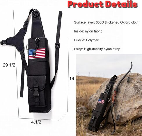 Quiver for Arrows & Hip Quivers for Archery - Adjustable Drawstring Fits Different Arrow Count, Tightens to Prevent Arrows from Falling Out, Waterproof Oxford Cloth Pocket, Wearable on Shoulder & Hip in Saudi Arabia