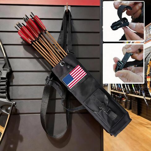 Quiver for Arrows & Hip Quivers for Archery - Adjustable Drawstring Fits Different Arrow Count, Tightens to Prevent Arrows from Falling Out, Waterproof Oxford Cloth Pocket, Wearable on Shoulder & Hip in Saudi Arabia