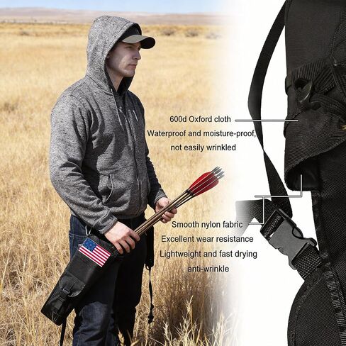 Quiver for Arrows & Hip Quivers for Archery - Adjustable Drawstring Fits Different Arrow Count, Tightens to Prevent Arrows from Falling Out, Waterproof Oxford Cloth Pocket, Wearable on Shoulder & Hip in Saudi Arabia