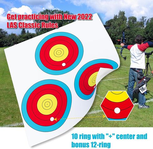 MOLFUJ Archery Targets Paper 3 Spot, New Las Version 30pcs/50pcs, Archery Target Pins Included, Bow and Arrow Targets for Hunting Backyard, Archery Target Practice Accessories in Saudi Arabia