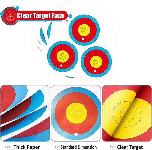 MOLFUJ Archery Targets Paper 3 Spot, New Las Version 30pcs/50pcs, Archery Target Pins Included, Bow and Arrow Targets for Hunting Backyard, Archery Target Practice Accessories in Saudi Arabia