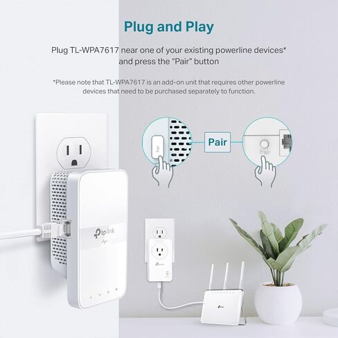 TP-Link Powerline Wi-Fi Extender (TL-WPA7617) AV1000 Powerline Ethernet Adapter with AC1200 Dual Band in Kuwait