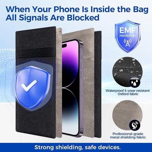 Faraday Bags for Phones & Car Keys, Large, 2 Pack, Black in Saudi Arabia