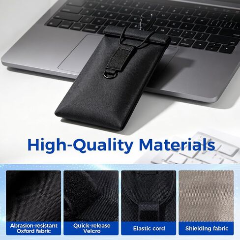 Faraday Bags for Phones & Car Keys, Large, 2 Pack, Black in Saudi Arabia