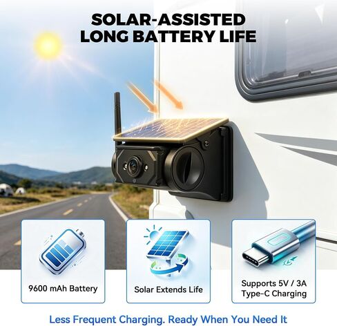 Magnetic Solar Wireless Backup Camera with AI Alert & App Monitoring in Saudi Arabia