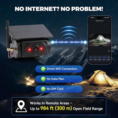 Magnetic Solar Wireless Backup Camera with AI Alert & App Monitoring in Saudi Arabia