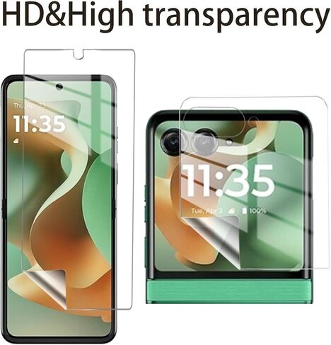 3-Pack Screen Protector, Compatible with Motorola Razr 2026 [3 Front Screen Protectors + 3 Back Screen Protectors], Scratch-Resistant, Bubble-Free, TPU in Kuwait