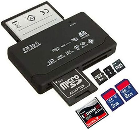 SANOXY Multi-Card Reader with USB2.0 Memory Card Case | SD/MMC/RS-MMC/SDHC/Micro SD/TF/MS/MS pro/MSduo/M2 Compatible in Kuwait