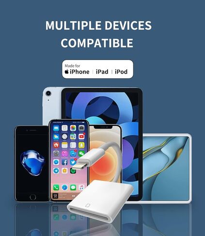SD Card Reader for iPhone Lightning Camera Memory Adapter(2Pack) MFI Certified Photo Photography Viewer Adaptador Accessories for 11 12 13 14 Pro Max X XS XR 8 7 6 Plus SE for iPad Air Mini 2021 2020 in Kuwait