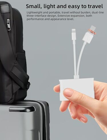 Memory Card Reader, 7-in-1 SD Card Reader & USB OTG Adapter with Micro SD & SD C ard Slots, SD Card Reader for i-Phone/i-Pad, USB-C and USB-A Devices, Supports SDHC/SDXC/MMC Apple iOS in Kuwait