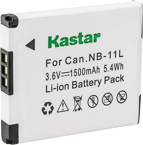 Kastar Battery (X2) & Slim LCD Charger for Canon NB-11L and PowerShot SX410 is SX400 is ELPH 170 is 340 HS 320 HS 130HS 110 HS 1150 HS A2300 is A2400 is A2500 A2600 A3400 is A3500 is A4000 Cameras in Kuwait