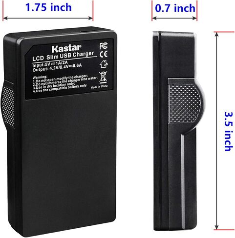 Kastar Battery (X2) & Slim LCD Charger for Canon NB-11L and PowerShot SX410 is SX400 is ELPH 170 is 340 HS 320 HS 130HS 110 HS 1150 HS A2300 is A2400 is A2500 A2600 A3400 is A3500 is A4000 Cameras in Kuwait
