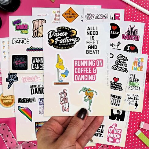 BulbaCraft 100Pcs Dance Stickers for Water Bottle, Dance Stickers for Scrapbooking, Gifts for Dancers, Gifts for Women & Men in Kuwait