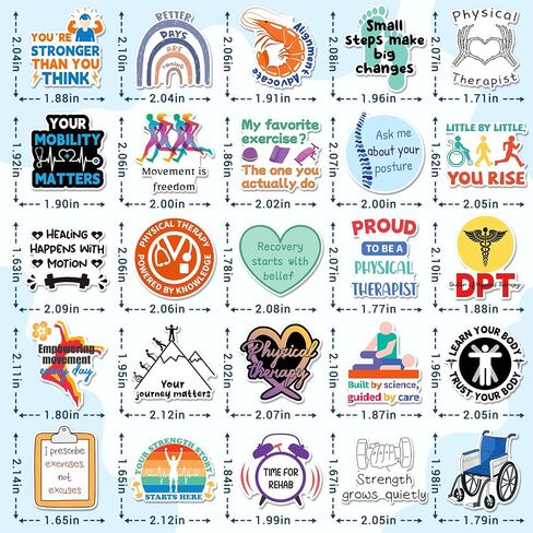 100PCS Physical Therapy Stickers, PT Rehab Decals for Therapists in Kuwait